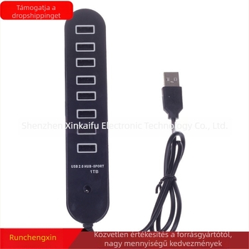 Hosszú USB 2.0 8-portos hub, multifunkcionális