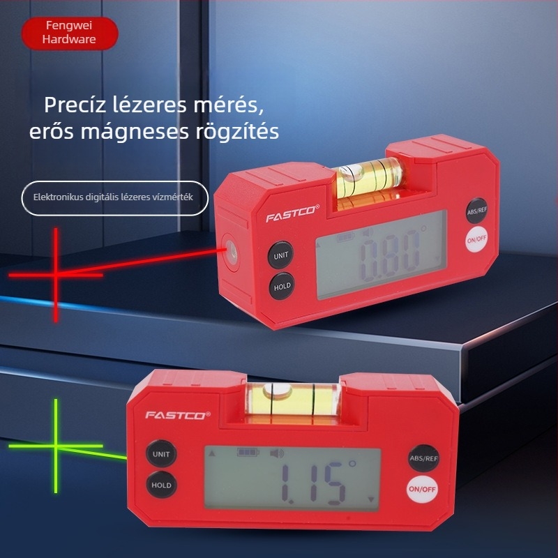 Fengwei Lézeres elektronikus digitális inklinométer mágneses szintmérővel, elektronikus szögmérő és lejtőszintmérő