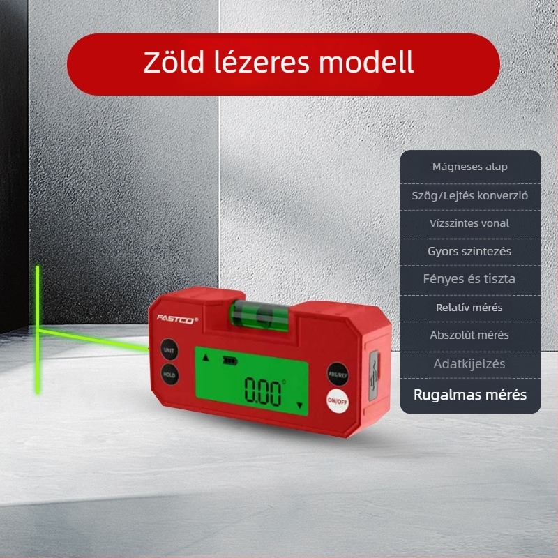 Fengwei Lézeres elektronikus digitális inklinométer mágneses szintmérővel, elektronikus szögmérő és lejtőszintmérő