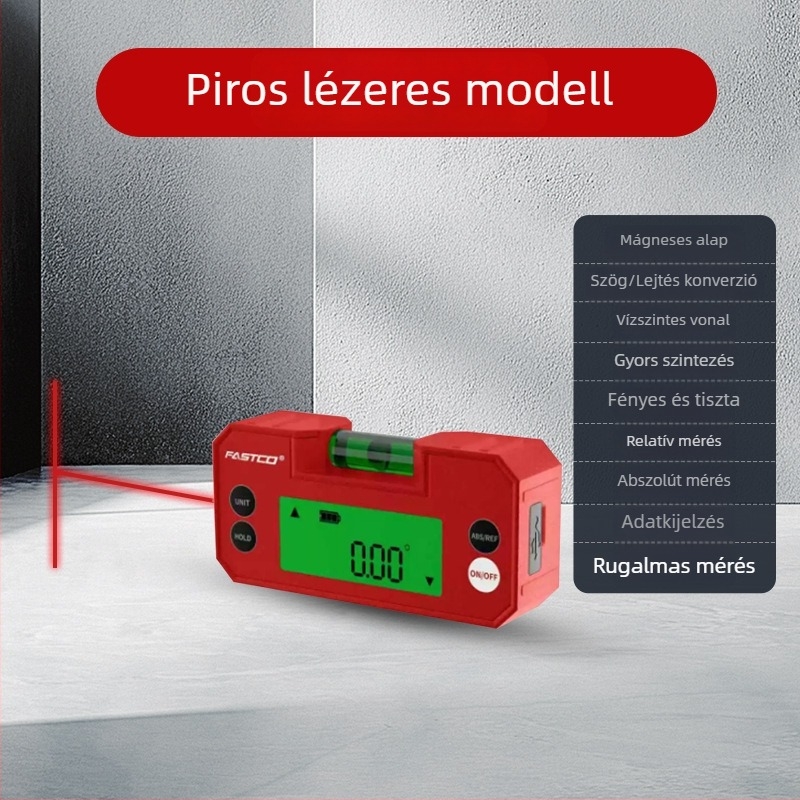 Fengwei Lézeres elektronikus digitális inklinométer mágneses szintmérővel, elektronikus szögmérő és lejtőszintmérő