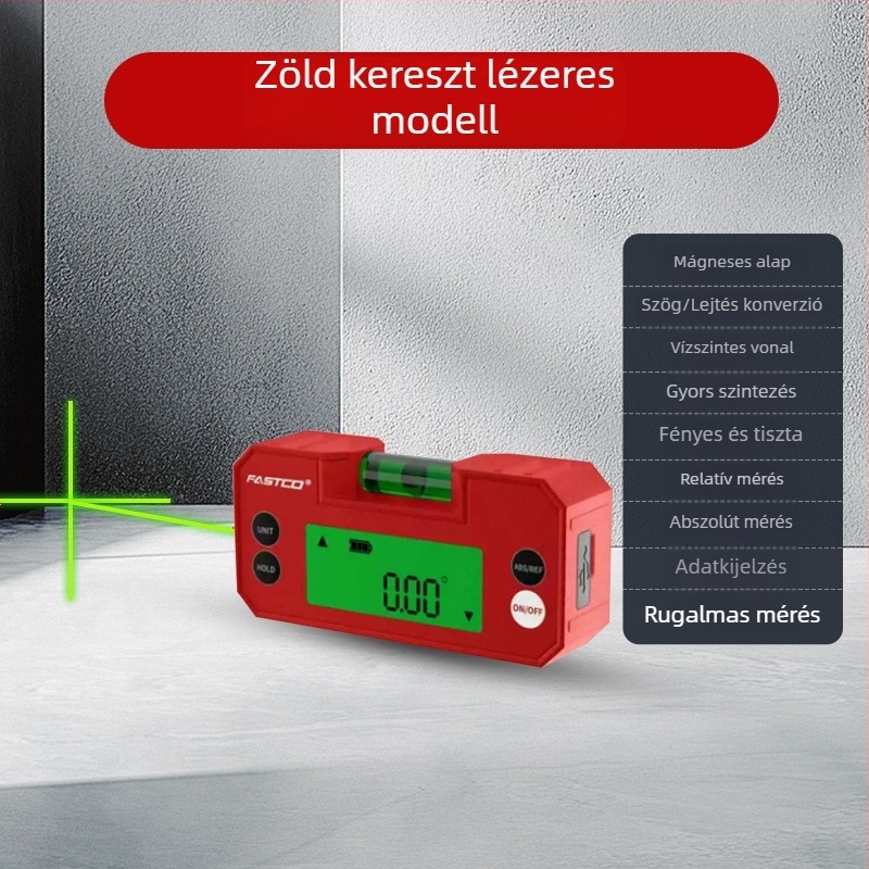 Fengwei Lézeres elektronikus digitális inklinométer mágneses szintmérővel, elektronikus szögmérő és lejtőszintmérő