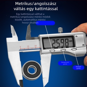 Digitális Vernier tolómérő, magas pontosságú ipari osztályú mérőeszköz, elektronikus kijelző, rozsdamentes acél, jáde és ékszerek mérésére