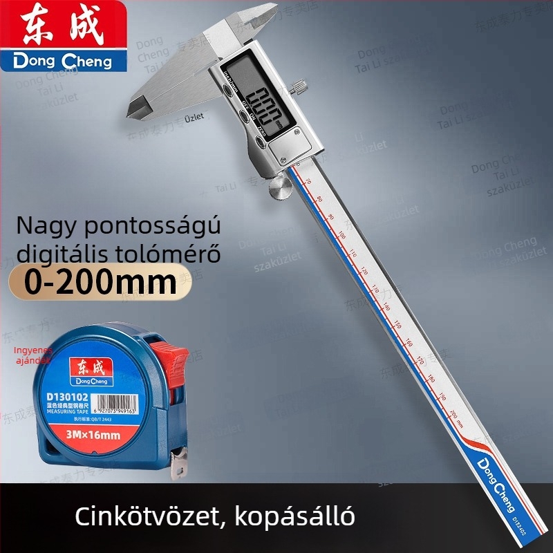 Digitális Vernier tolómérő, magas pontosságú ipari osztályú mérőeszköz, elektronikus kijelző, rozsdamentes acél, jáde és ékszerek mérésére
