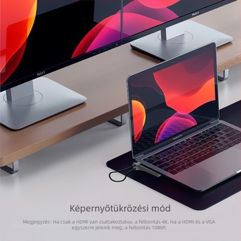 USB 3.0 két HDMI MST többmonitoros notebook dokkoló Type-C 12-in-1 hub