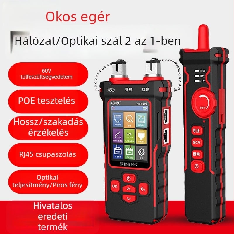Smart Mouse NF-8508 Vonalkereső, optikai teljesítménymérő és PoE-tesztelő