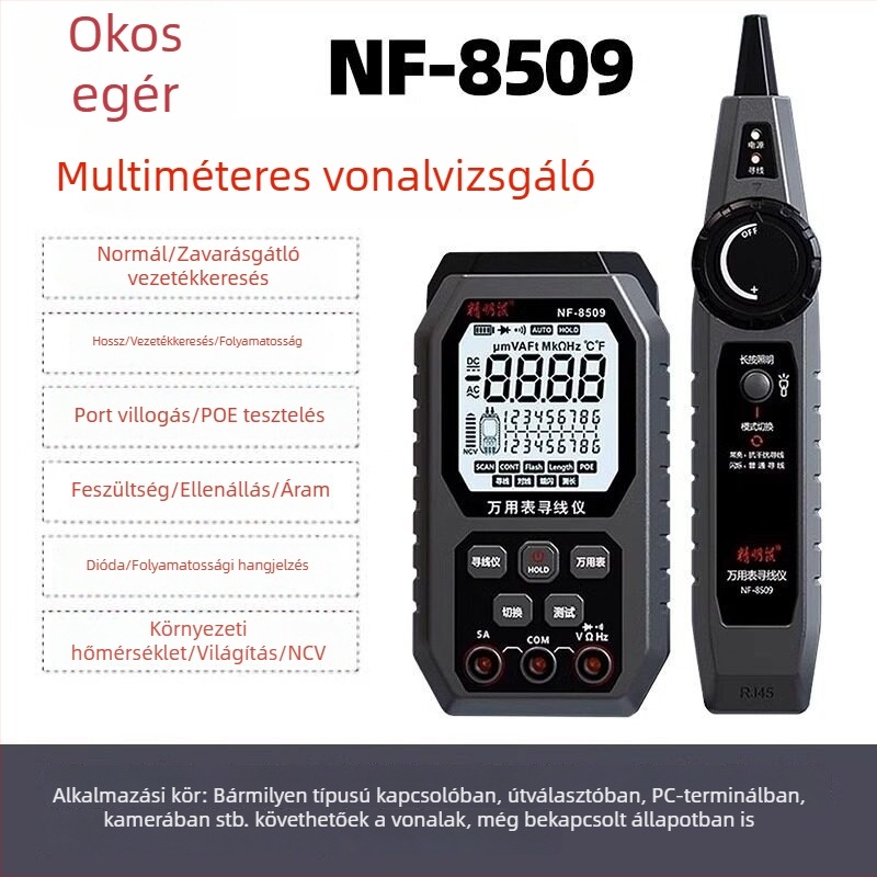 Smart Mouse NF-8508 Vonalkereső, optikai teljesítménymérő és PoE-tesztelő