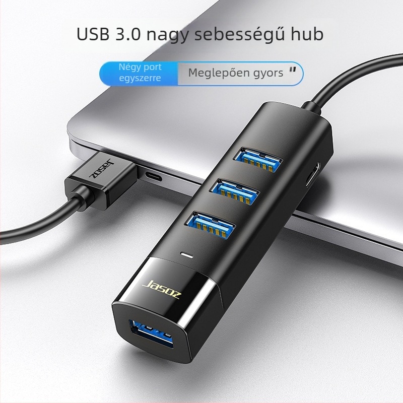 USB 3.0 négyportos hub hosszú kialakítású USB bővítő-dokk, 5 Gbps