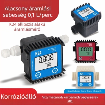 K24 mikroáramlásmérő dízelhez, benzinhez, metanolhoz és vízhez, elektronikus vízórával és digitális kijelzővel