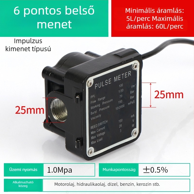 K24 mikroáramlásmérő dízelhez, benzinhez, metanolhoz és vízhez, elektronikus vízórával és digitális kijelzővel