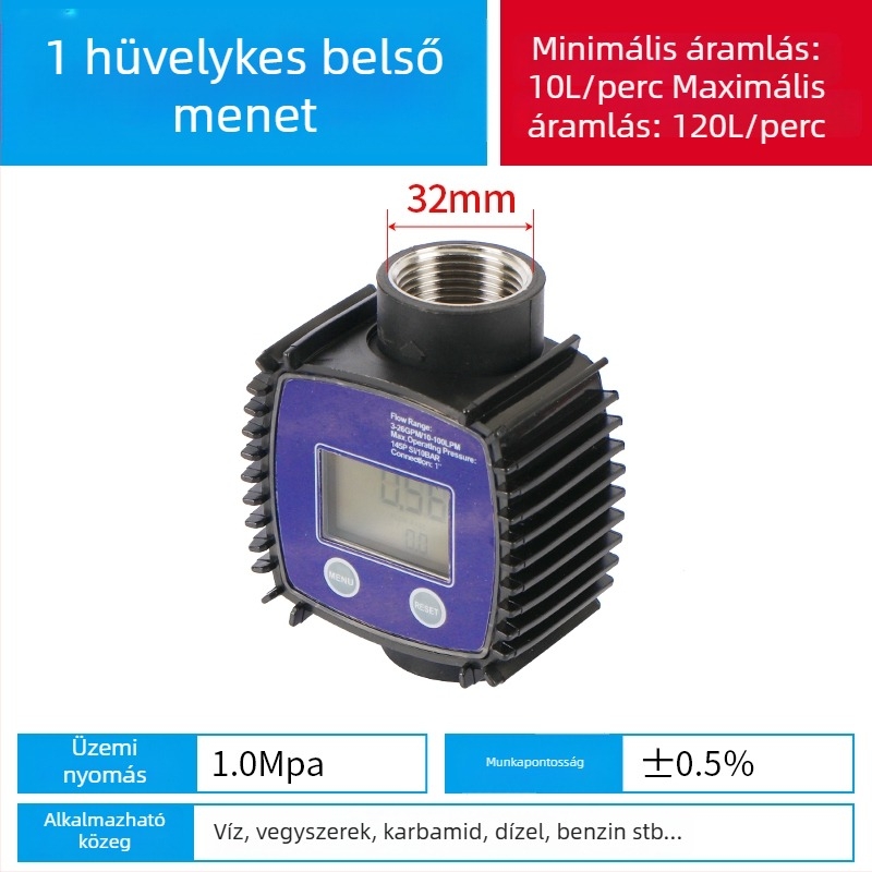 K24 mikroáramlásmérő dízelhez, benzinhez, metanolhoz és vízhez, elektronikus vízórával és digitális kijelzővel