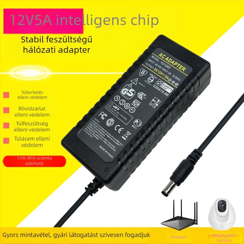 12V 5A kapcsolóüzemű tápegység, 60W