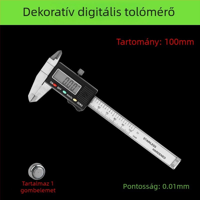 Elektronikus digitális tolómérő, nagy kijelzővel jade karkötő belső és külső átmérőjének mérésére
