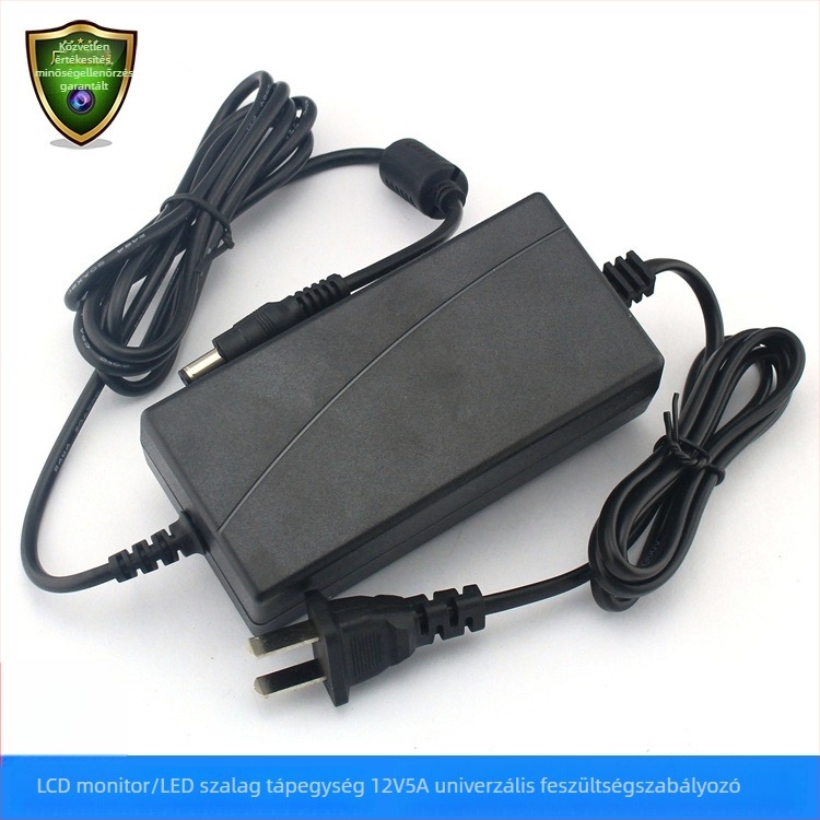 12V 5A DC stabilizált tápegység LED/LCD monitorokhoz intelligens feszültségszabályozással