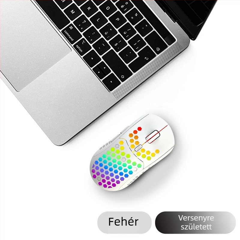 Geyes könnyű RGB vezeték nélküli játékegér, 2.4G, újratölthető, 6 gomb, 2400 DPI