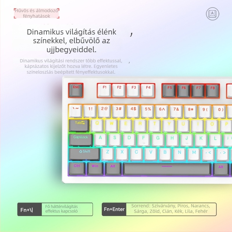 RGB K98 mechanikus billentyűzet hot-swap lehetőséggel, ko-brand készlet egérrel, három üzemmóddal