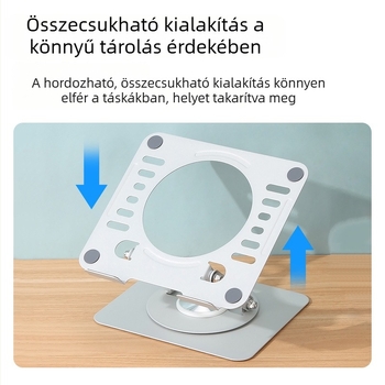 2026-os új modell asztali laptop-tartó, állítható magassággal és 360°-os forgással, szénacélból