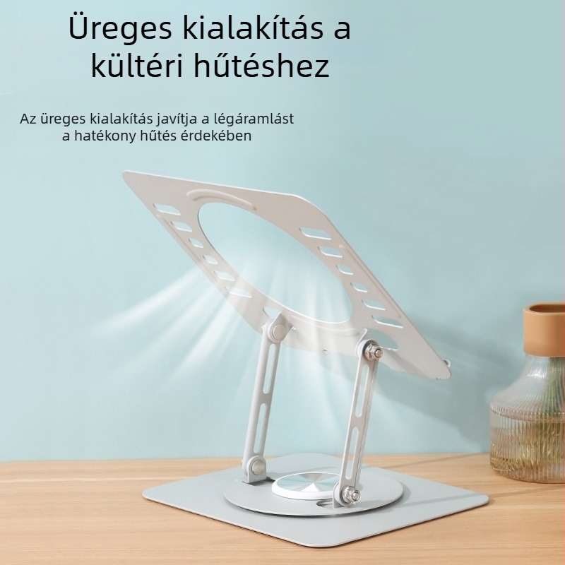 2026-os új modell asztali laptop-tartó, állítható magassággal és 360°-os forgással, szénacélból