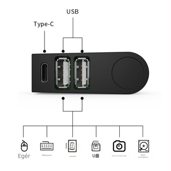 USB 2.0 3-portos hub forgó dokkoló állomás laptopokhoz – USB megosztó több interfésszel
