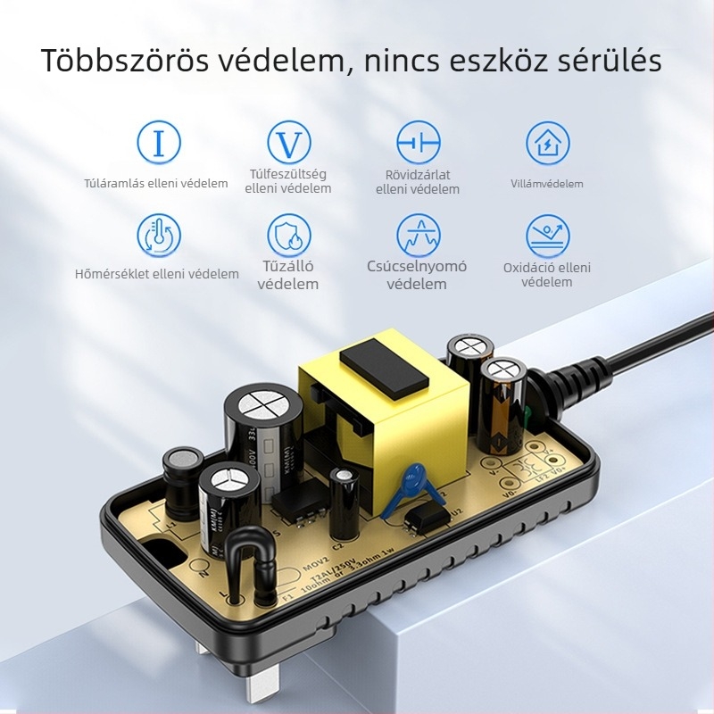 12V 3A DC tápegység monitorokhoz, routerekhez, set-top boxokhoz és felügyeleti kamerákhoz
