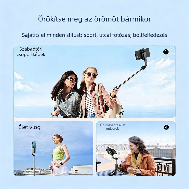 F18s új modell kinyújtható selfie stick Bluetooth távirányítóval fotózáshoz, telefon-tartó és állvány élő közvetítésekhez