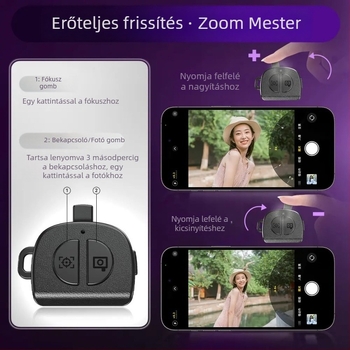 P25Mini mobiltelefonhoz készült selfie-stick, rázkódás elleni stabilizációval, kihúzható, Bluetooth, hordozható, távvezérlővel