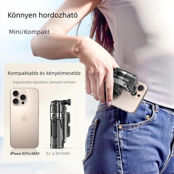 P25Mini mobiltelefonhoz készült selfie-stick, rázkódás elleni stabilizációval, kihúzható, Bluetooth, hordozható, távvezérlővel