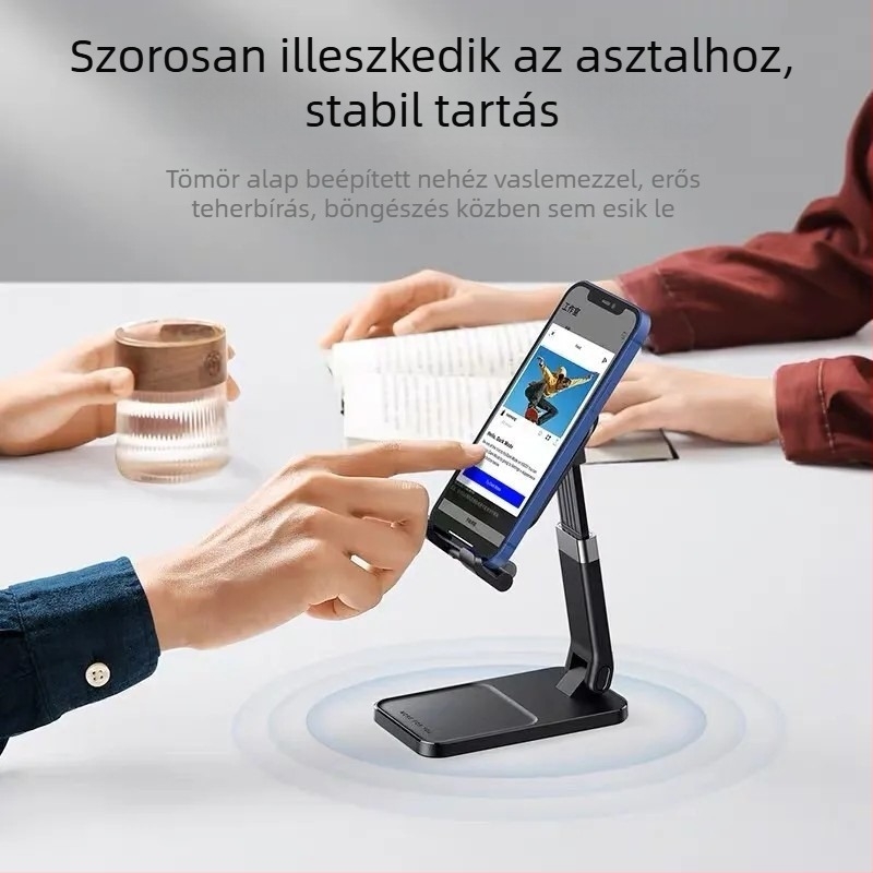 Prémium univerzális asztali telefon-tartó, összecsukható, többfunkciós