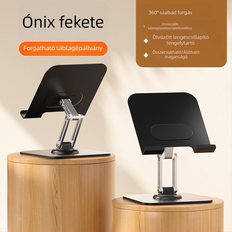 MAGICS Q21 Teljesen fémes, 360°-ban forgó tabletta- és laptop-tartó, hőelvezetéssel, hordozható asztali állvány