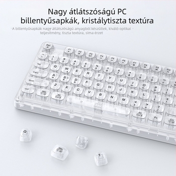 Vezeték nélküli Bluetooth billentyűzet RGB háttérvilágítással, három üzemmódban töltés, 88–98 gomb, gömb alakú átlátszó színű billentyűk játékhoz, irodához és tablethez