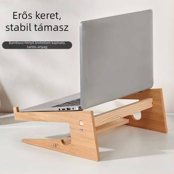 Szilárdfa laptophoz készült állítható magasságú függőleges hűtőállvány, emelt asztali tároló és nyaki támasz