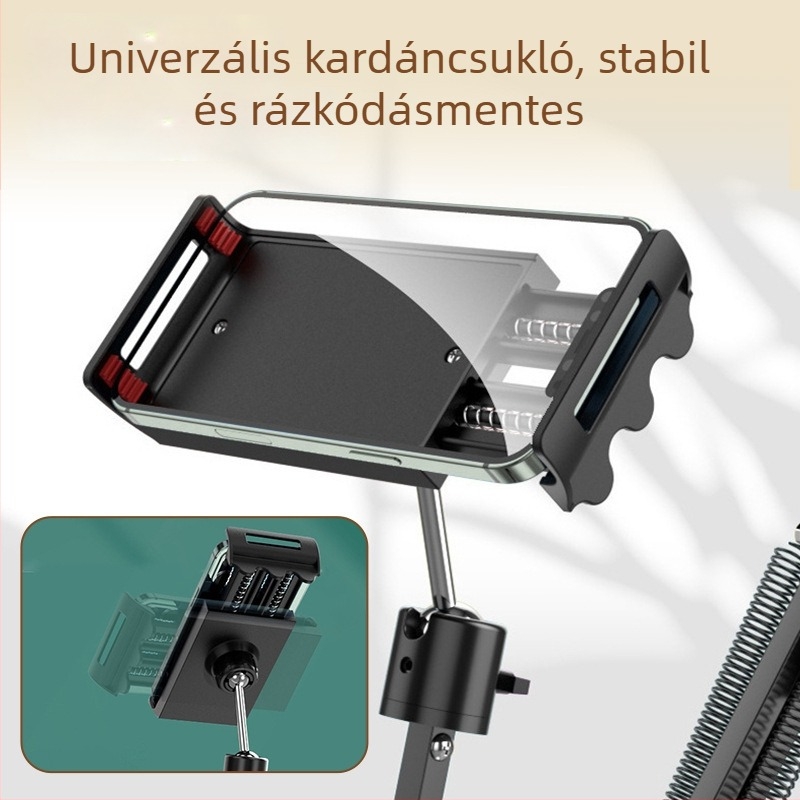 Kantileveres telefon- és tabletatartó, univerzális asztali/éjjeli tartó, fém, rezgéscsillapító stabilizátor streaminghez