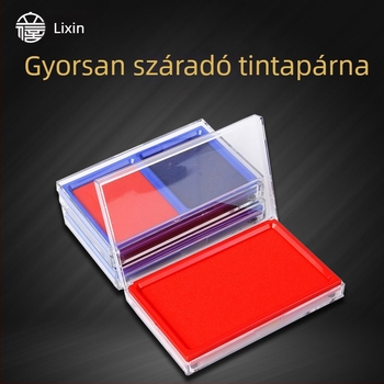Lixin 232 Kétszínű tintapatika nagy négyszögletes pecséthez, piros 231 és kék tinta, olaj alapú, gyorsan száradó