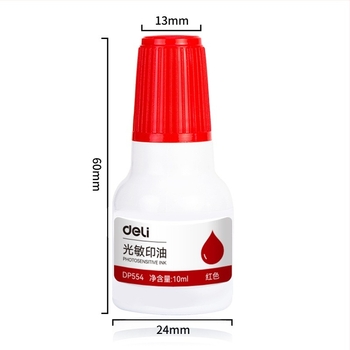 Deli 9879 Fotóérzékeny tinta pecsételéshez – Gyorsan száradó tinta pecsétekhez, kör alakú, 19 g