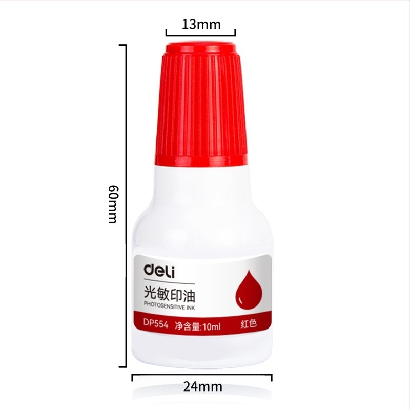 Deli 9879 Fotóérzékeny tinta pecsételéshez – Gyorsan száradó tinta pecsétekhez, kör alakú, 19 g