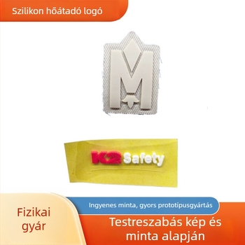 Szövött szalaggal nyomtatott, vastag szilikon hőátviteli címke, táskákhoz és poggyászhoz, logónyomtatás