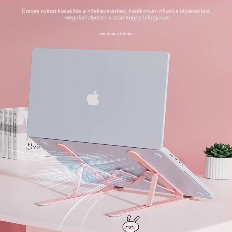 Rajzfilmbe illő, aranyos laptop tartó állítható magassággal és függőleges lebegő alappal