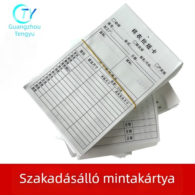 Perforált ruházati mintacímkék, tépésállóak, moshatóak, akasztó címkék, megrendelhetők
