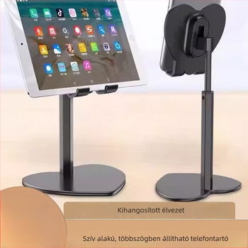 Teleszkópos táblagéptartó kar — univerzális, többfunkciós asztali állvány élő közvetítéshez és nézéshez, iPadhez szív alakú tartóval