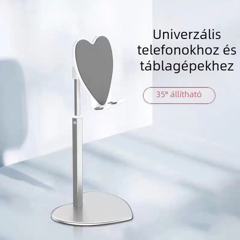 Teleszkópos táblagéptartó kar — univerzális, többfunkciós asztali állvány élő közvetítéshez és nézéshez, iPadhez szív alakú tartóval