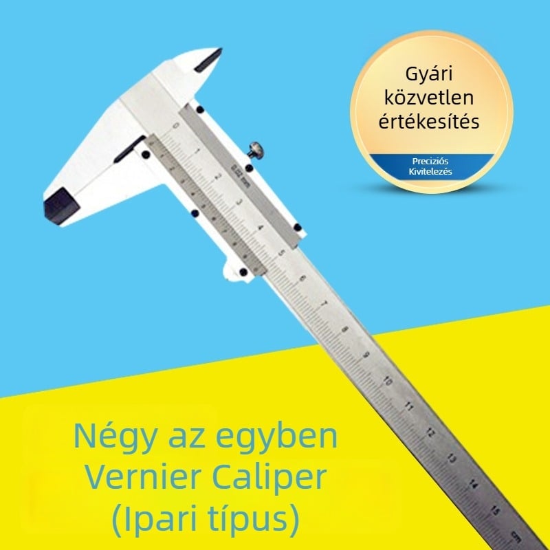 Többfunkciós vernier tolómérő, 0–150 mm, szénacél és rozsdamentes acél