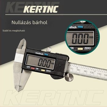 KERTNC semleges digitális tolómérő, cinkötvözet, elektronikus nagy kijelző, 0-150 mm