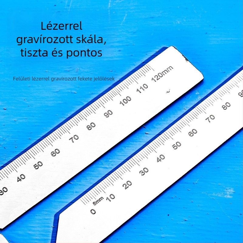 Rozsdamentes acélból készült 45° és 90°-os szögmérő — ajtó- és ablakprofilok szögbeállító eszköze, ipari szintű mérőeszköz