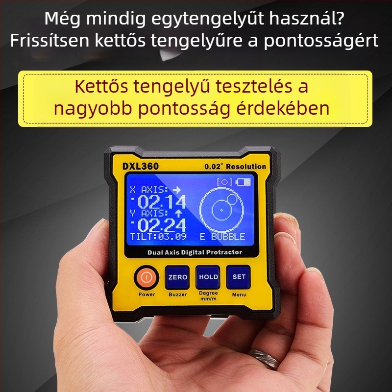 DXL360 két-tengelyes digitális szint és dőlésszögmérő mágneses alapú