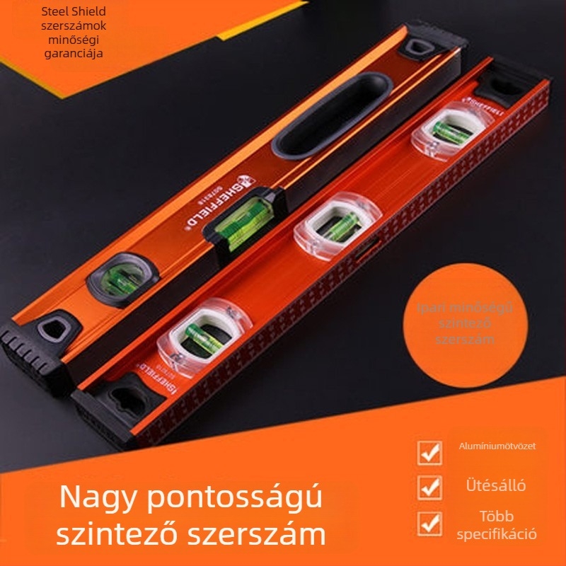 Steel Shield S078218 nagy pontosságú megvastagított I-szerű szintező, nehéz dobozos típus