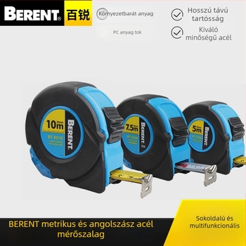 Bairui nagy pontosságú acél mérőszalag, 3m/5m/7.5m/10m, méter és hüvelyk, dobozos