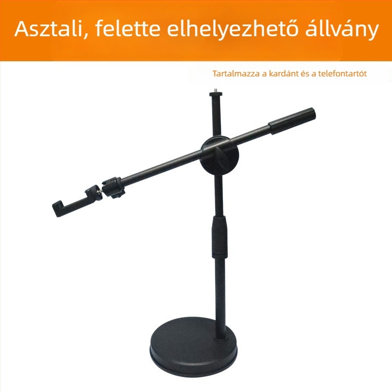 Élő közvetítésre szánt telefon-tartó kiegészítő fénnyel és LED-lámpával a still life fotózásához; gombaszerű LED-lámpa; asztali felvételi állvány