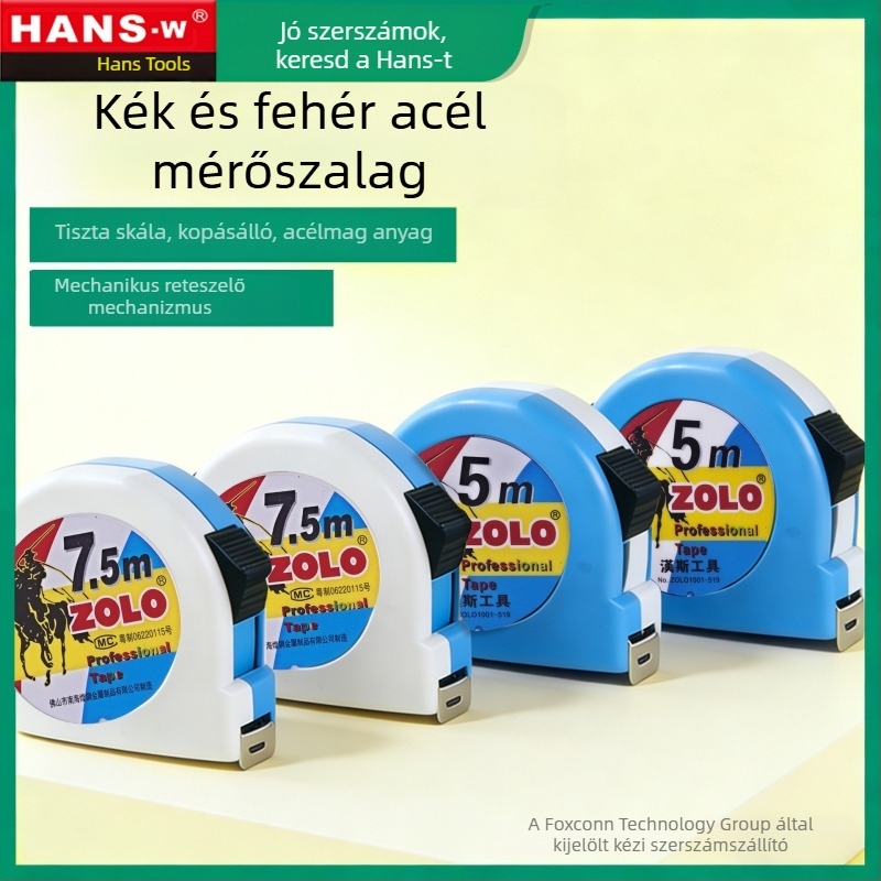 ZOLO acélszalag mérőszalag faipari és dekorációs felhasználásra, 5 m