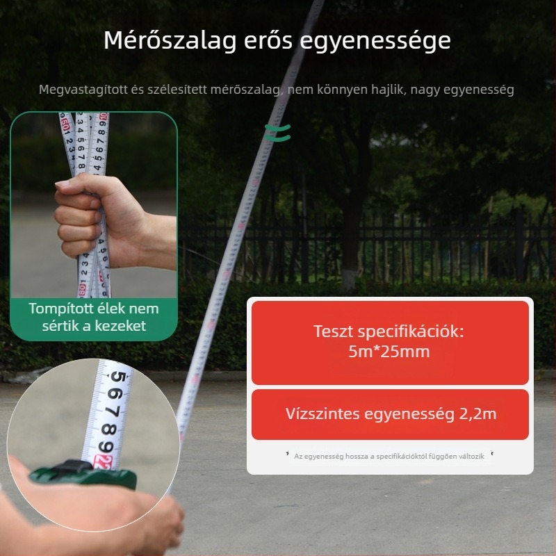 Shida mérőszalag, 5 m, kimagasló pontosságú, kopásálló acél szalag, megvastagodott, strapabíró tok, hosszok: 2 m, 3 m, 5 m, 7,5 m és 10 m