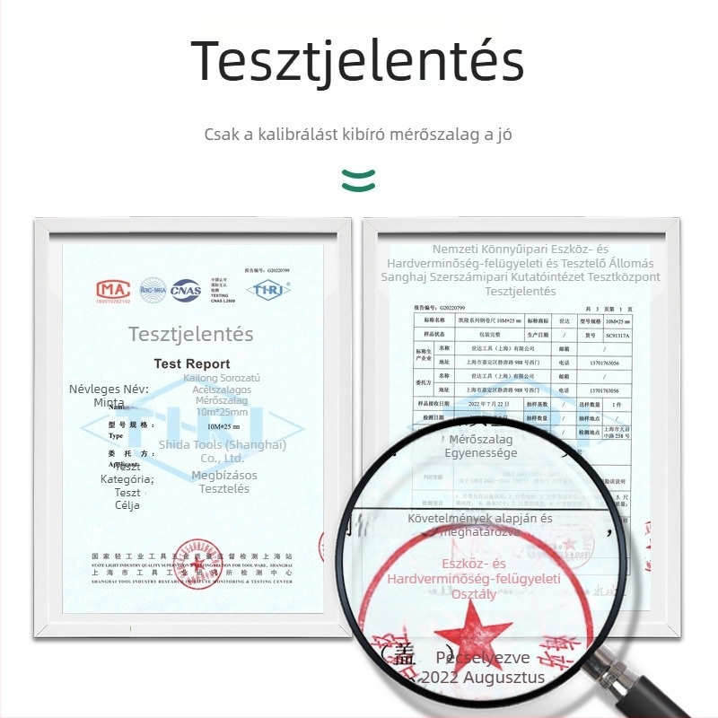 Shida mérőszalag, 5 m, kimagasló pontosságú, kopásálló acél szalag, megvastagodott, strapabíró tok, hosszok: 2 m, 3 m, 5 m, 7,5 m és 10 m
