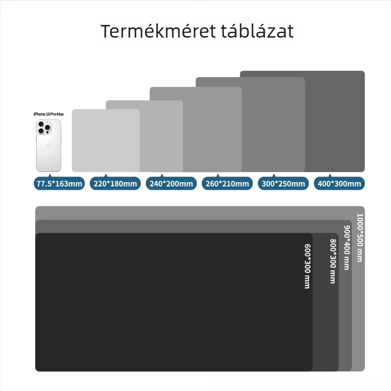 Testreszabható logóval ellátott egérpad, csúszásmentes és kopásálló, extránagy asztali alátét irodai és játékos használatra – több méretben